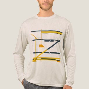 Gold Grey Orange Geometric Abstract MCM Look Tri-Blend Shirt