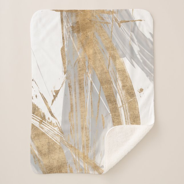 Gold & Grey Sherpa Blanket (Front)