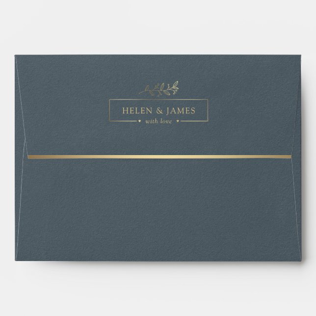 Gold & Grey Texture Wedding Envelope (Back (Top Flap))