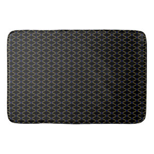 Gold grid pattern - Customise Background Colour Bath Mat