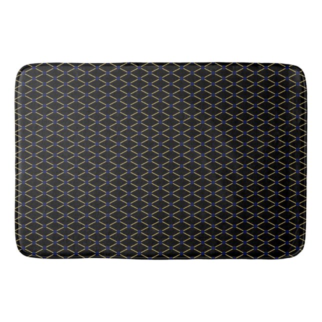 Gold grid pattern - Customise Background Colour Bath Mat (Front)