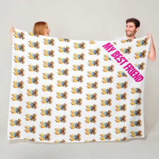 Gold Grooming Dog Personalized Elegant Collection Fleece Blanket