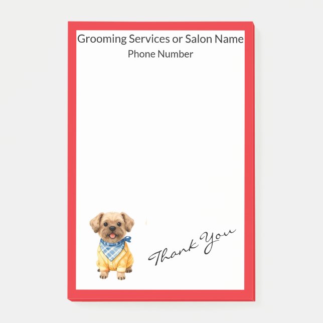 Gold Grooming Dog Personalized Elegant Collection Post-it Notes (Front)