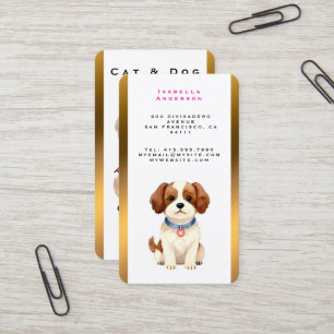 Gold Grooming Pet Personalized Elegant Collection Business Card