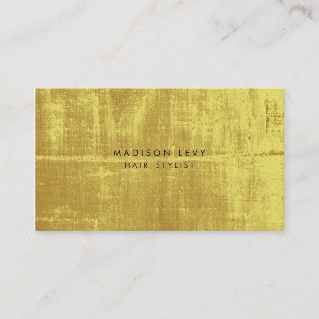Gold Grunge Hair Salon Stylist Appointment Cards (Front)
