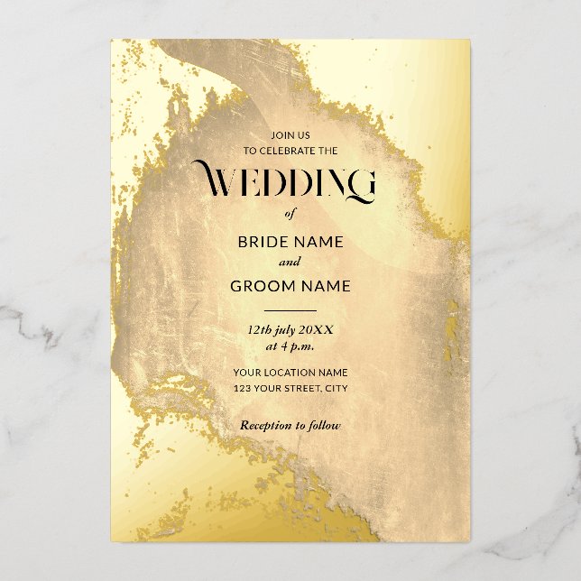 Gold Grunge Texture Wedding (Front)