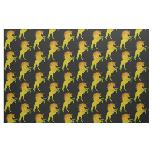 Gold Grunge Unicorn Fabric