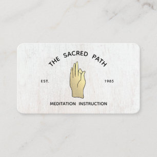 Gold Gyan Mudra Hand Meditation Teacher   Square B Business Card