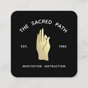 Gold Gyan Mudra Meditation Teacher Square Busines Square Business Card