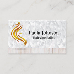 Gold Hair Beauty Logo   Cosmetics Business Card