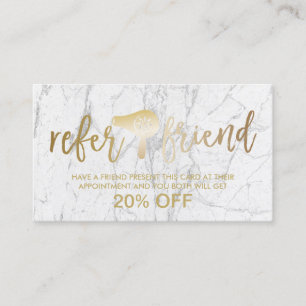 Gold Hair Dryer Modern Marble Salon Referral