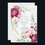 Gold Halo Garden Peonies & Orchids Floral Wedding  Invitation<br><div class="desc">Customize for your event</div>