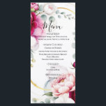 Gold Halo Garden Peonies & Orchids Floral Wedding  Menu<br><div class="desc">Menu. Matching items in this design are available.</div>