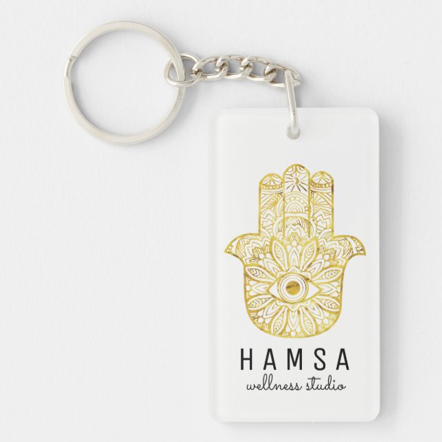 Gold Hamsa Keychain (Front)