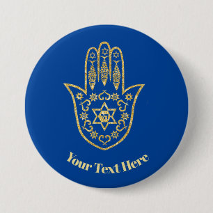 Gold Hamsa Outline Button to Customise