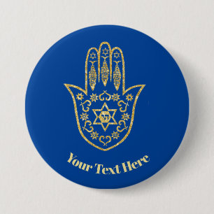 Gold Hamsa Outline Button to Customize