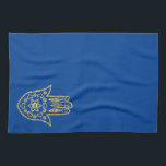 Gold Hamsa Outline Kitchen Towel<br><div class="desc">This is an elegant way to express your faith as a kitchen decoration,  either during the holidays or all year long.  The design is a golden outline of the Jewish Hamsa (Hand of God).   You can change the background colour  also.  Designed by Sheila Cicchi,  Brownielocks.com. All Rights Reserved.</div>