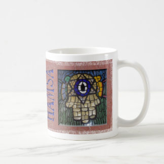 Gold Hamsa with Silver Star and Evil Eye Coffee Mug