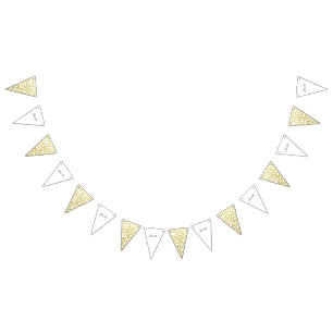 Gold Hand-drawn Petal Pattern Wedding Bunting
