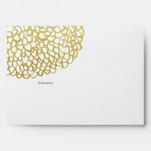 Gold Hand-drawn Petal Pattern Wedding Envelope