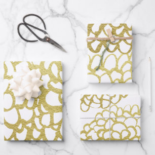 Gold Hand-drawn Petal Pattern Wedding Wrapping Paper Sheet