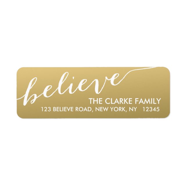 Gold Hand Lettered Believe Holiday (Front)
