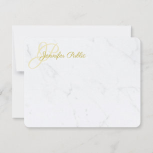 Gold Hand Script Name Text Elegant Marble Template