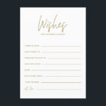 Gold Handwriting Wishes for the Bride and Groom Enclosure Card<br><div class="desc">Gold Handwriting Wishes for the Bride and Groom Card | Write well wishes for the bride and groom with this stylish wedding card. It features handwritten script,  modern typography and polka dots pattern.</div>