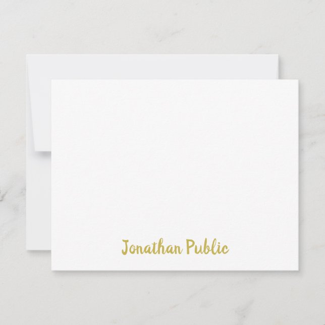 Gold Handwritten Script Text Personalised Template (Front)