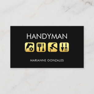 Gold Handyman Home Repair Tools Business Card