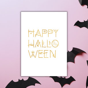 Gold Happy Halloween Card