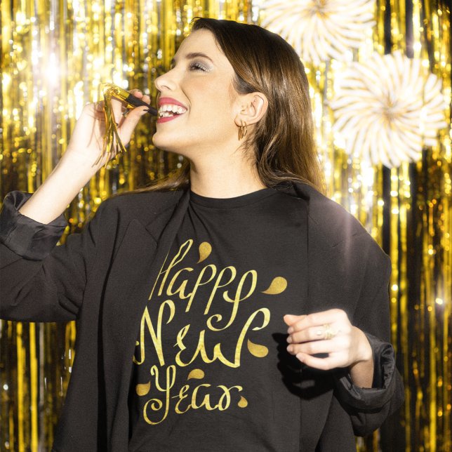 Gold Happy New Year T-Shirt (Creator Uploaded)