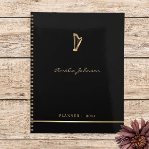 Gold Harp Elegant Music 2025 Yearly Planner