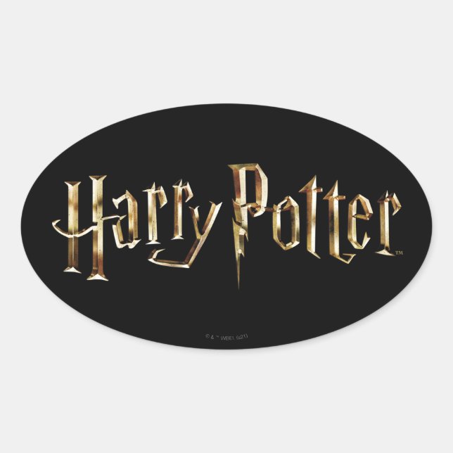Gold Harry Potter Logo Oval Sticker (Front)