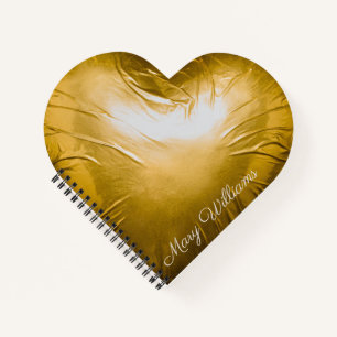 Gold Heart 3D Elegant Modern Valentine Notebook