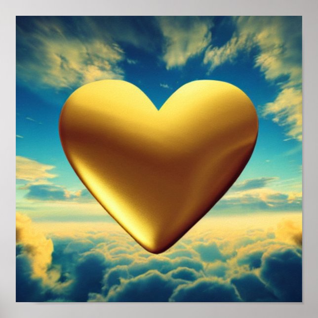 Gold Heart at Sunrise Poster (Front)