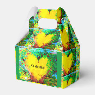 gold heart candy tin favour box