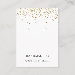 Gold Heart Confetti Earring Display Card