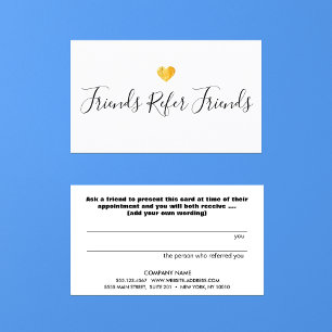 Gold Heart Customer Referral Card