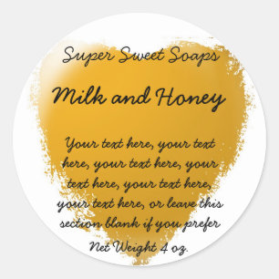 Gold Heart Customisable Soap Label