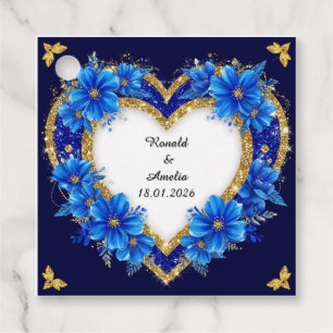 💙 Gold Heart Favour Tags For Elegant Event Detail