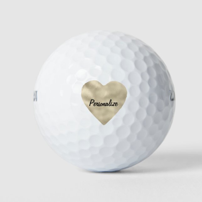 Gold Heart Golf Balls (Front)