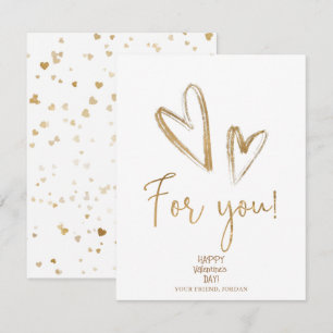 Gold Heart Happy Valentine`s Day Card