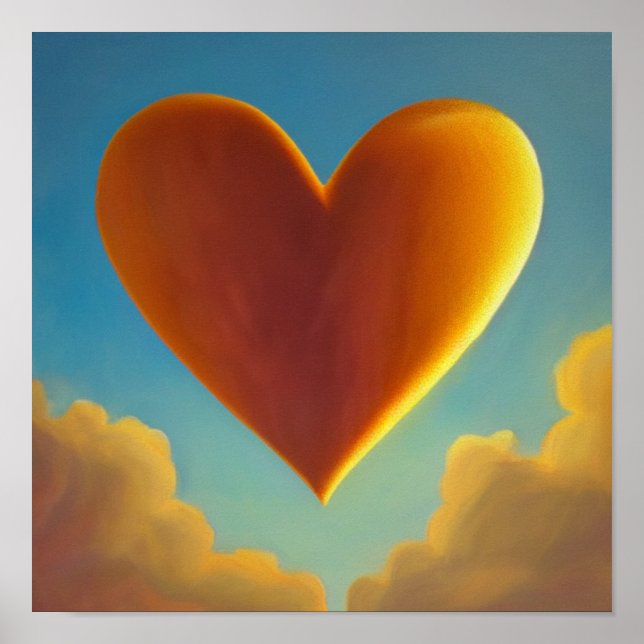 Gold Heart in the Clouds Poster (Front)