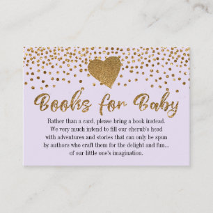 Gold Heart & Lavender Book Request Insert Cards