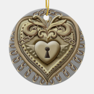 Gold Heart Lock ornament