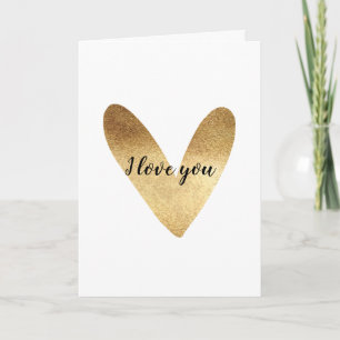 Gold Heart Love Card