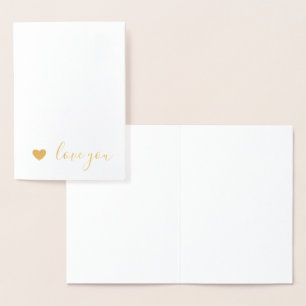 Gold Heart Love You Foil Card
