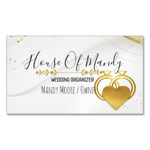 Gold Heart Luxury Modern Professional Branding Magnetic Business Card