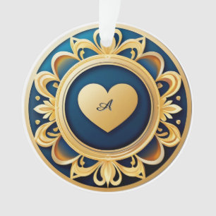 Gold Heart Medallion Ornament